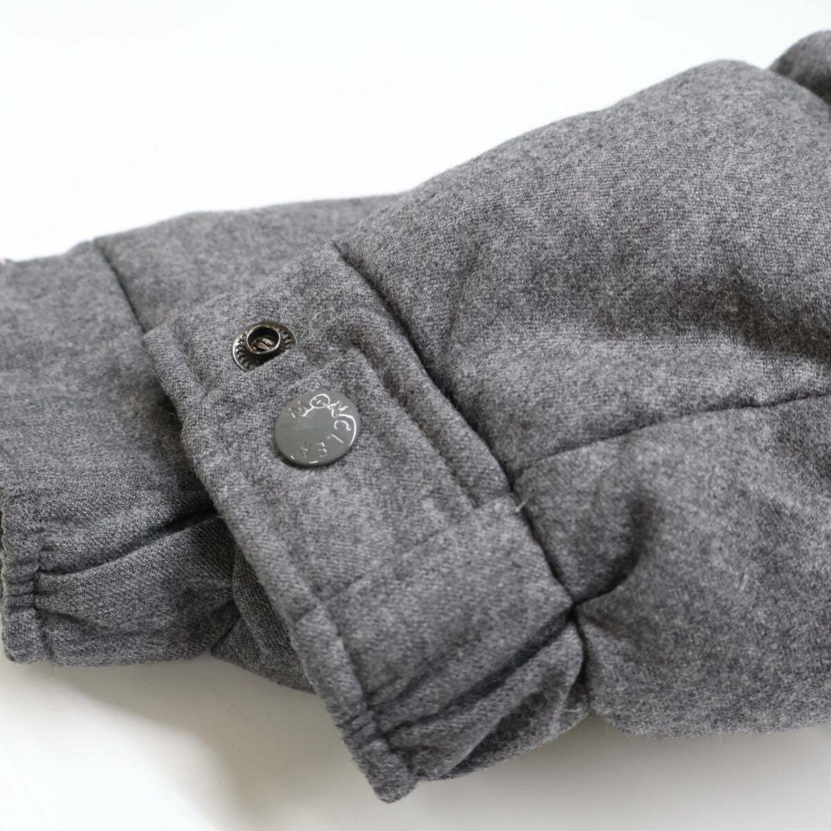 MONCLER MONTGENEVRE Wool Hooded Down Jacket Gray Size 1