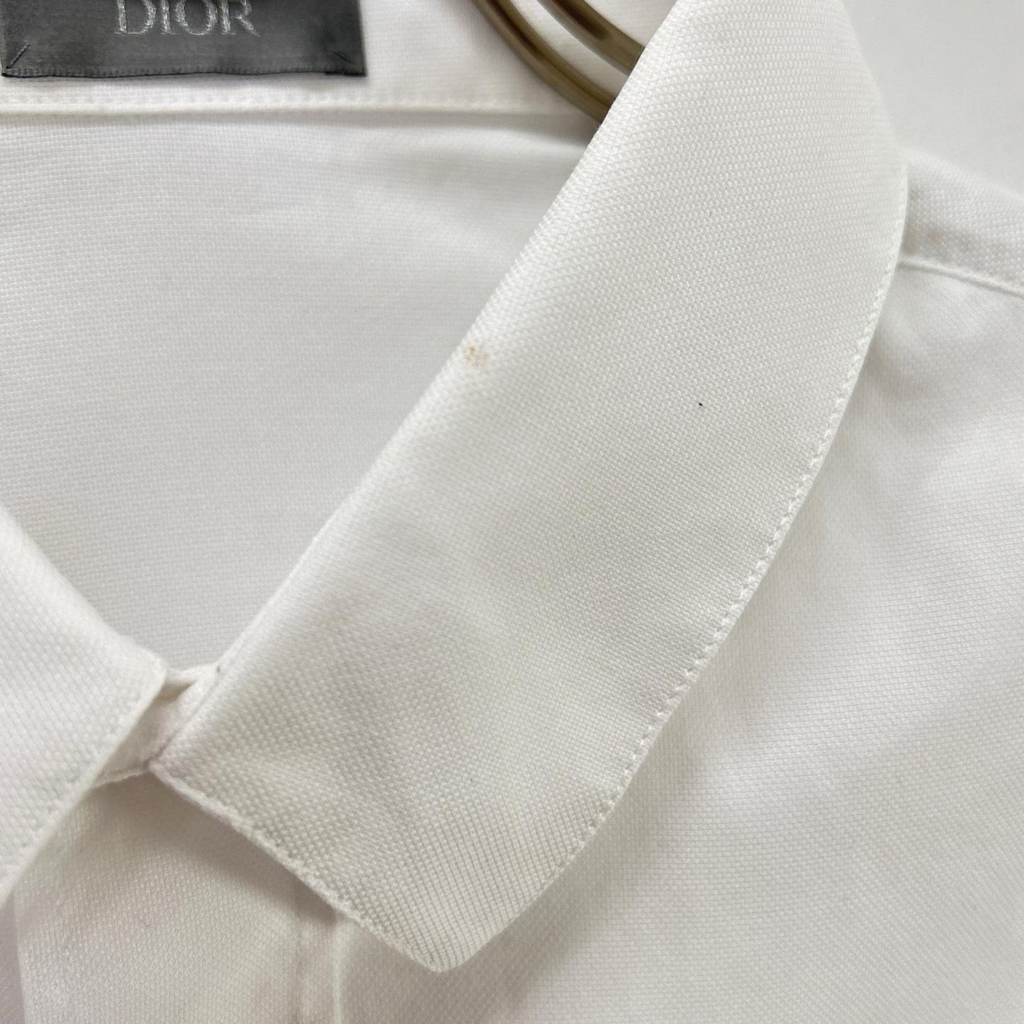 Dior HOMME White Denim Tears Short-Sleeve Shirt Size 40