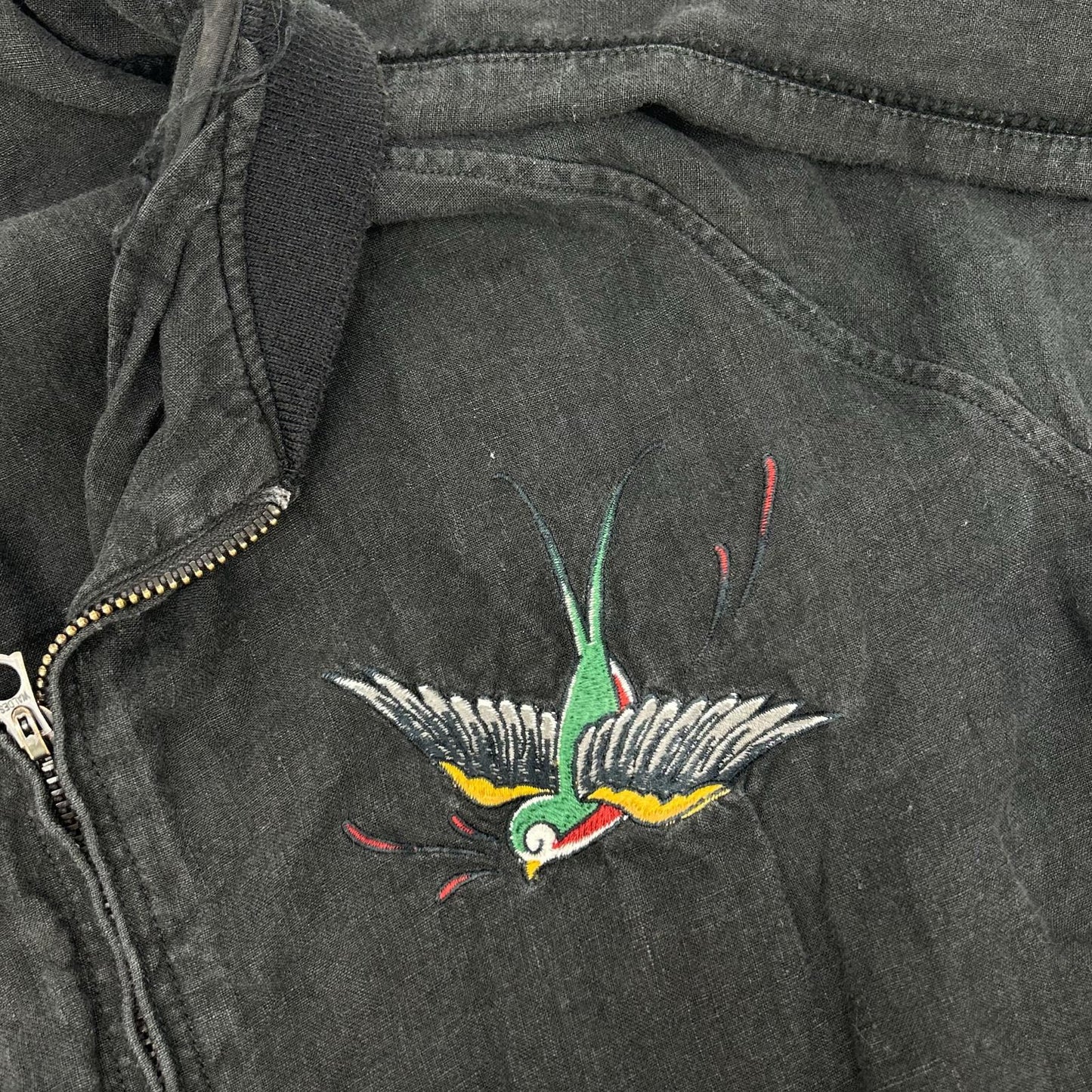 RUDE GALLERY BLACK REBEL 20SS Linen Jacket Black