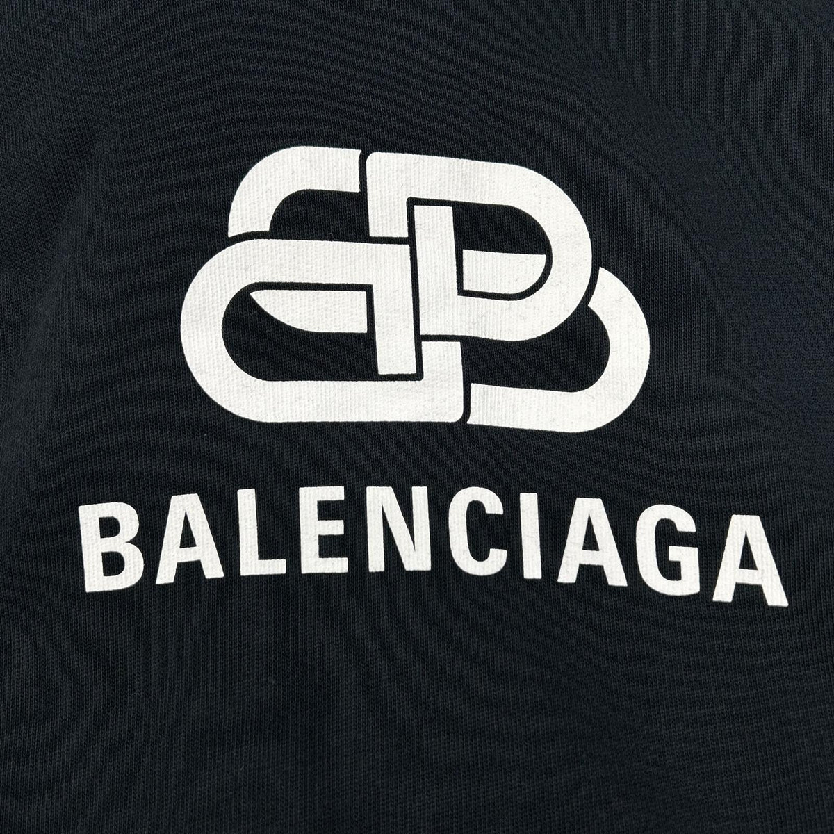 BALENCIAGA '19 Black Cotton BB Logo Printed Hoodie Size S