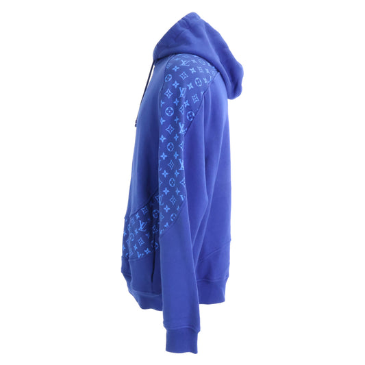 LOUIS VUITTON Monogram Circle Cut Hoodie Blue Size M