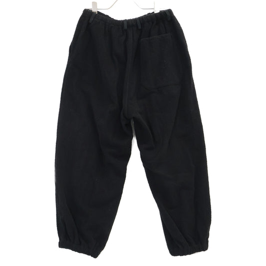 COMOLI 22SS Silk Pile Drawstring Pants Black Size 1
