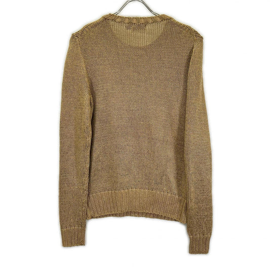 POLObyRalphLauren Gold Flag Knit Sweater Polo Size M