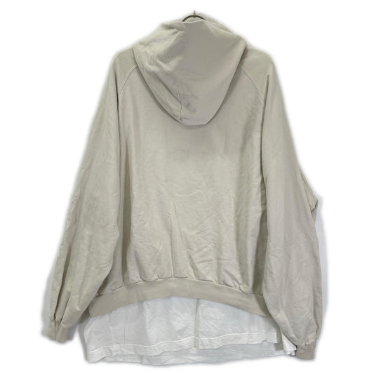BALENCIAGA 22 Off-White Layered Hoodie Size L