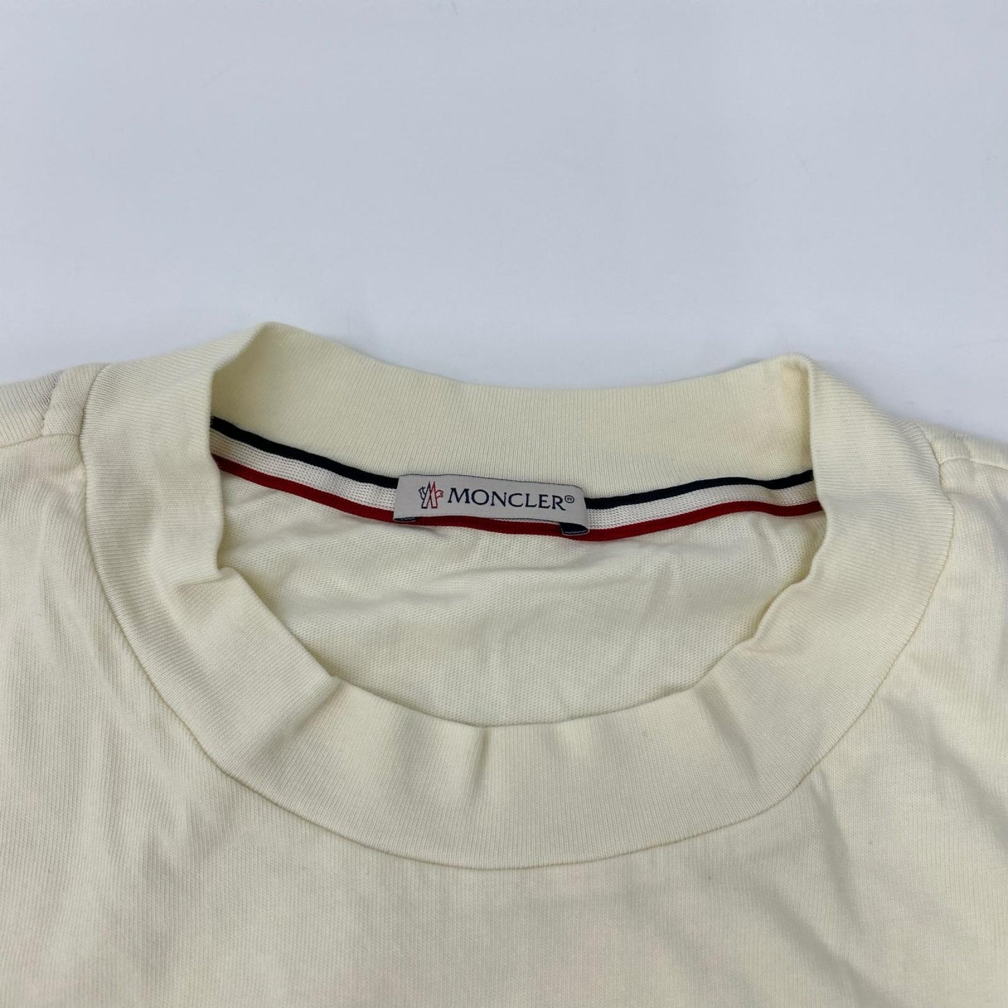 MONCLER 22AW White Logo Embroidered Long Sleeve Shirt Size L