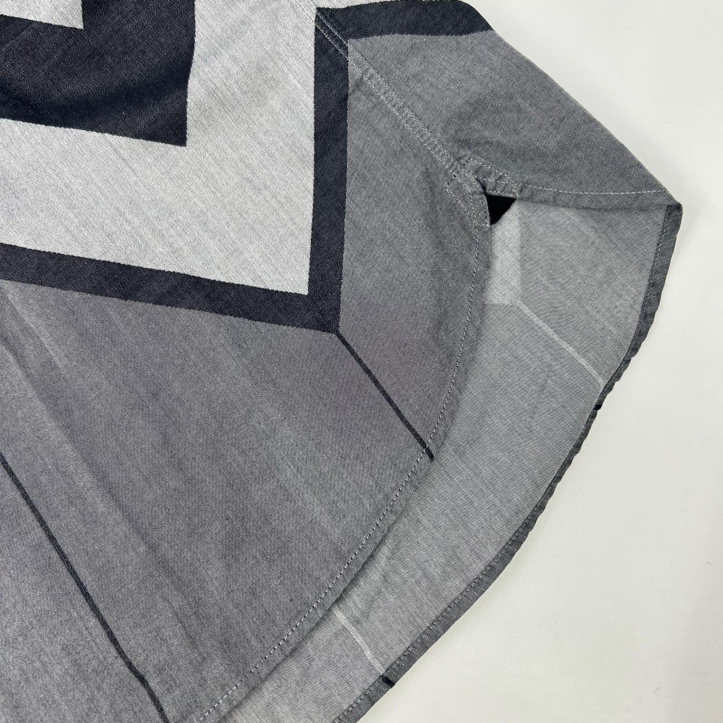 LOUIS VUITTON Cotton Chevron Stripe Gray Black Shirt Size XXL