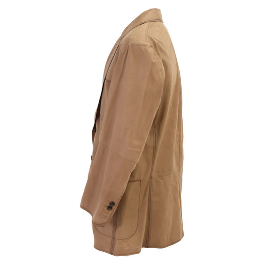 BERLUTI Calf Leather 2B Blazer Brown Size A52