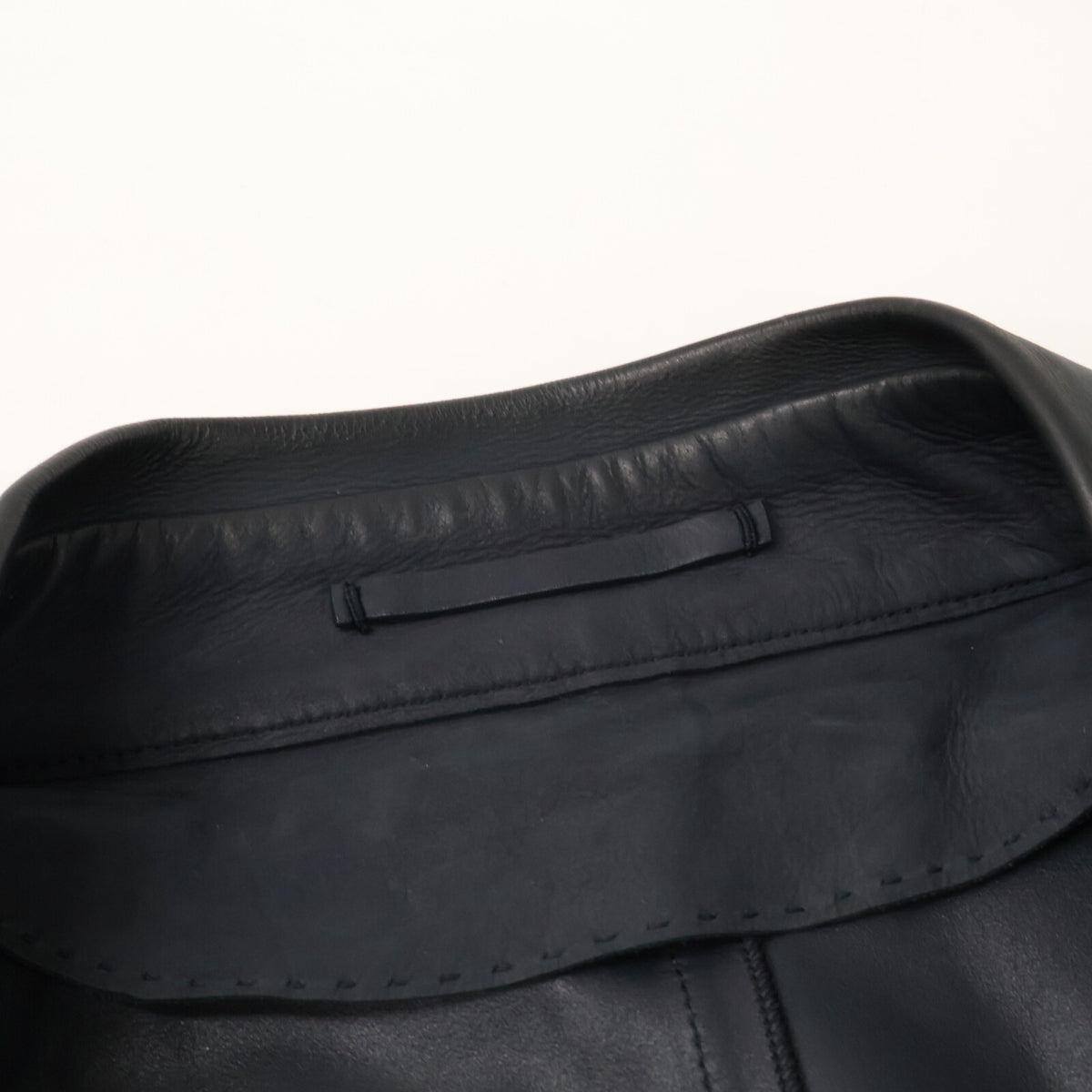 BERLUTI Calf Leather 2B Blazer Navy Size A52