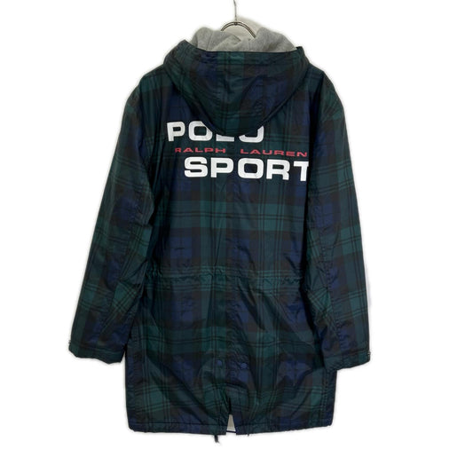 PoloSportRalphLauren Green Plaid Nylon Mod Coat