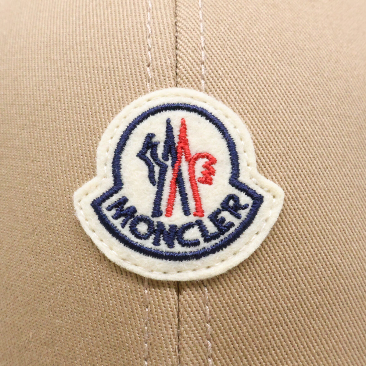 MONCLER 25SS Cotton 6-Panel Logo Patch Baseball Cap Beige