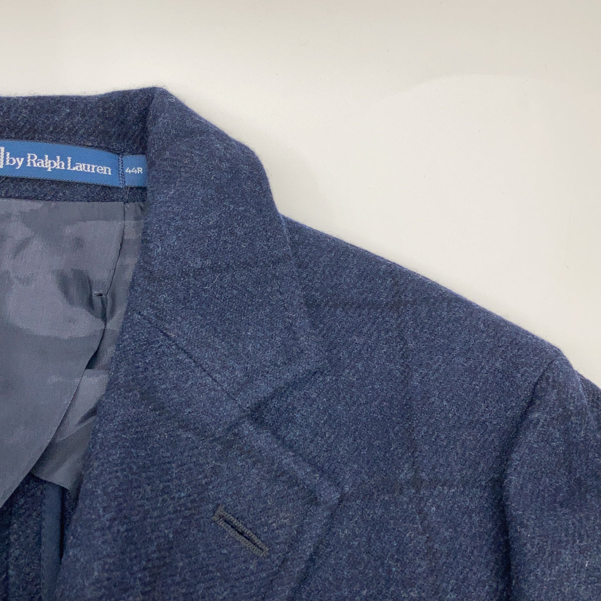 POLO RALPH LAUREN PS Paddock Wool Check Coat Navy Size 44R