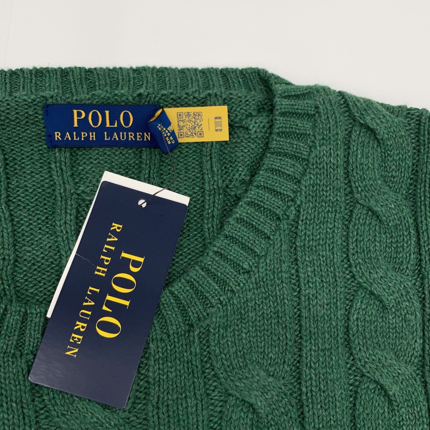 POLO RALPH LAUREN Green Pony Cable Knit Sweater Size XXL