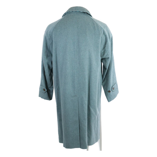 BURBERRY Cashmere 100% Balmacaan Coat Green Size 48
