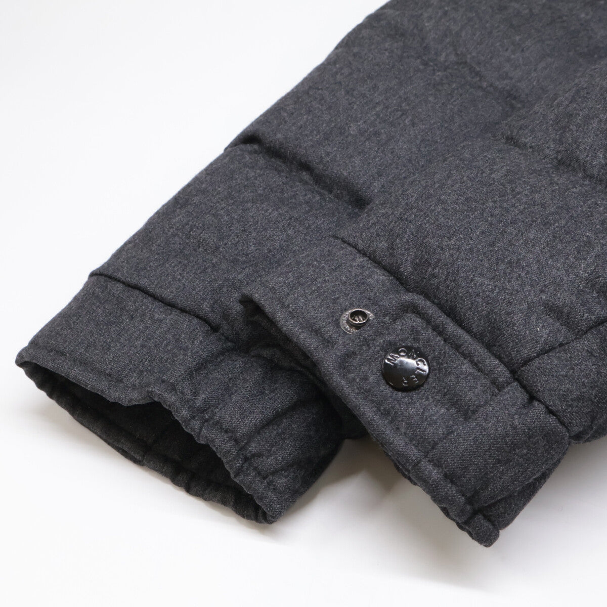 MONCLER MONTGENEVRE Wool Hooded Down Jacket Gray Size 1