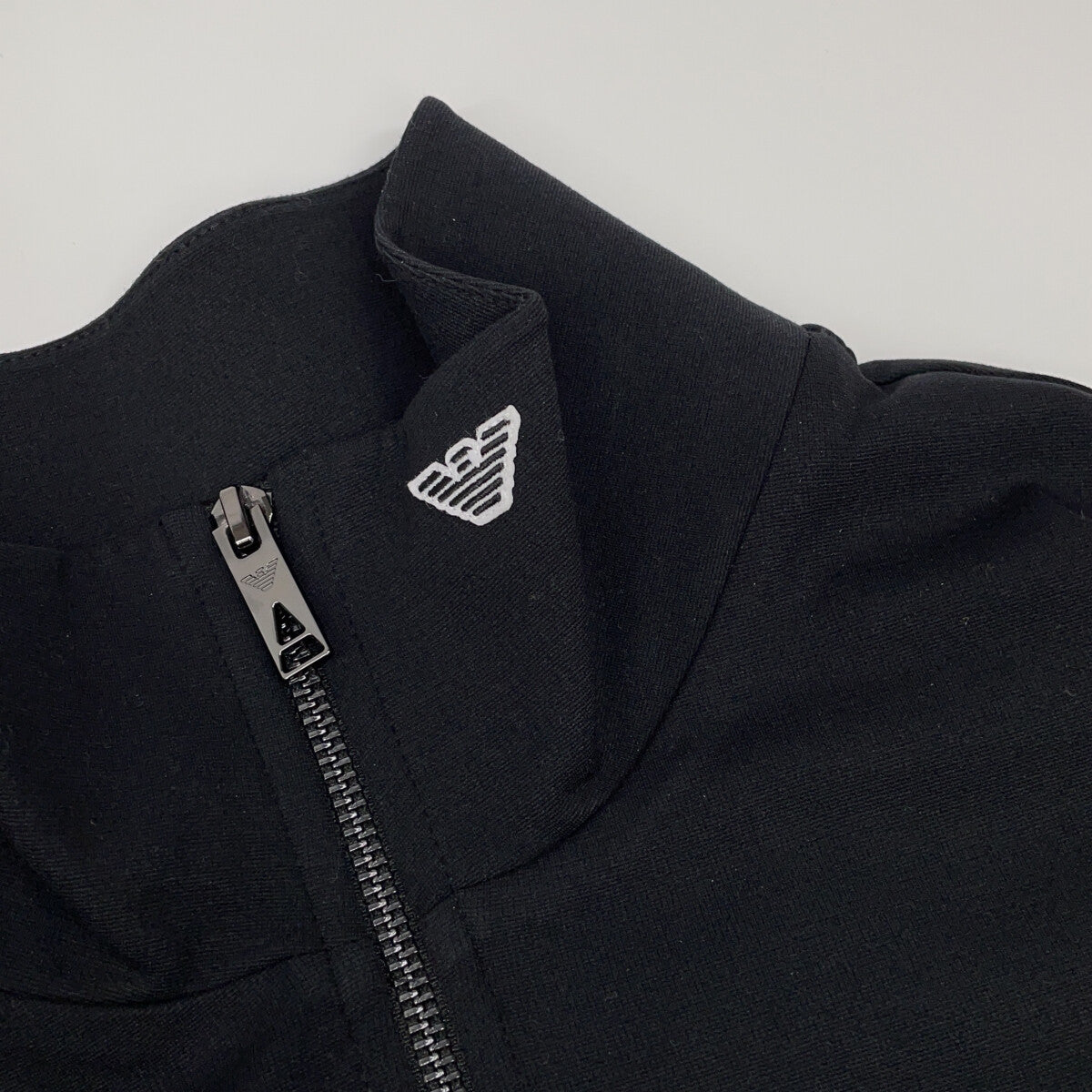 EMPORIOARMANI Black Mock Neck Partial-Zip Sweater Size XS