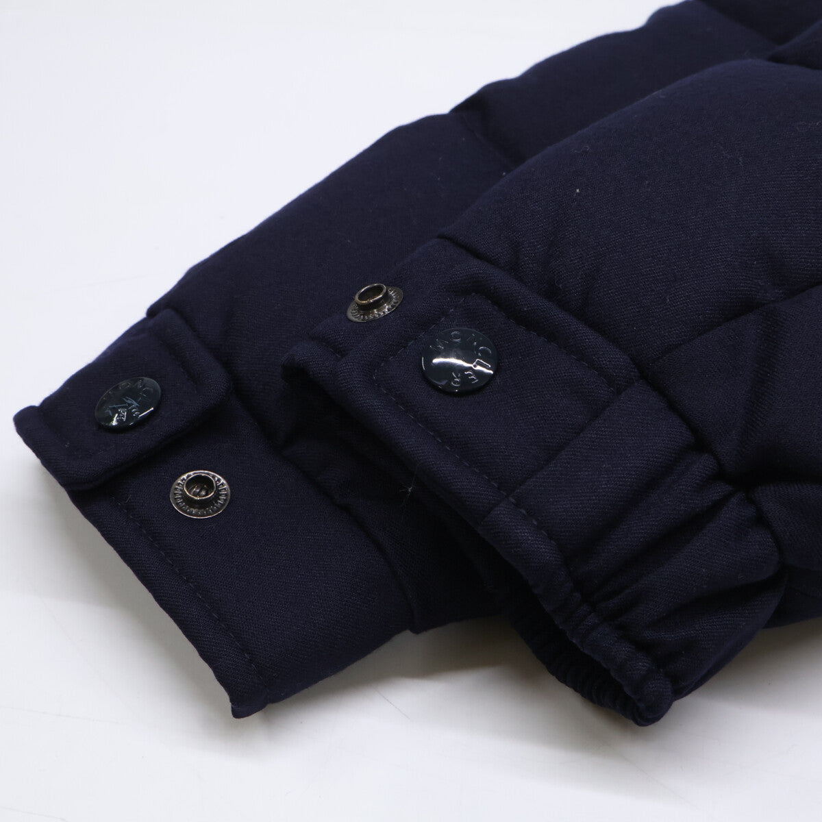 MONCLER MONTGENEVRE Wool Hooded Down Jacket Navy Blue Size 1