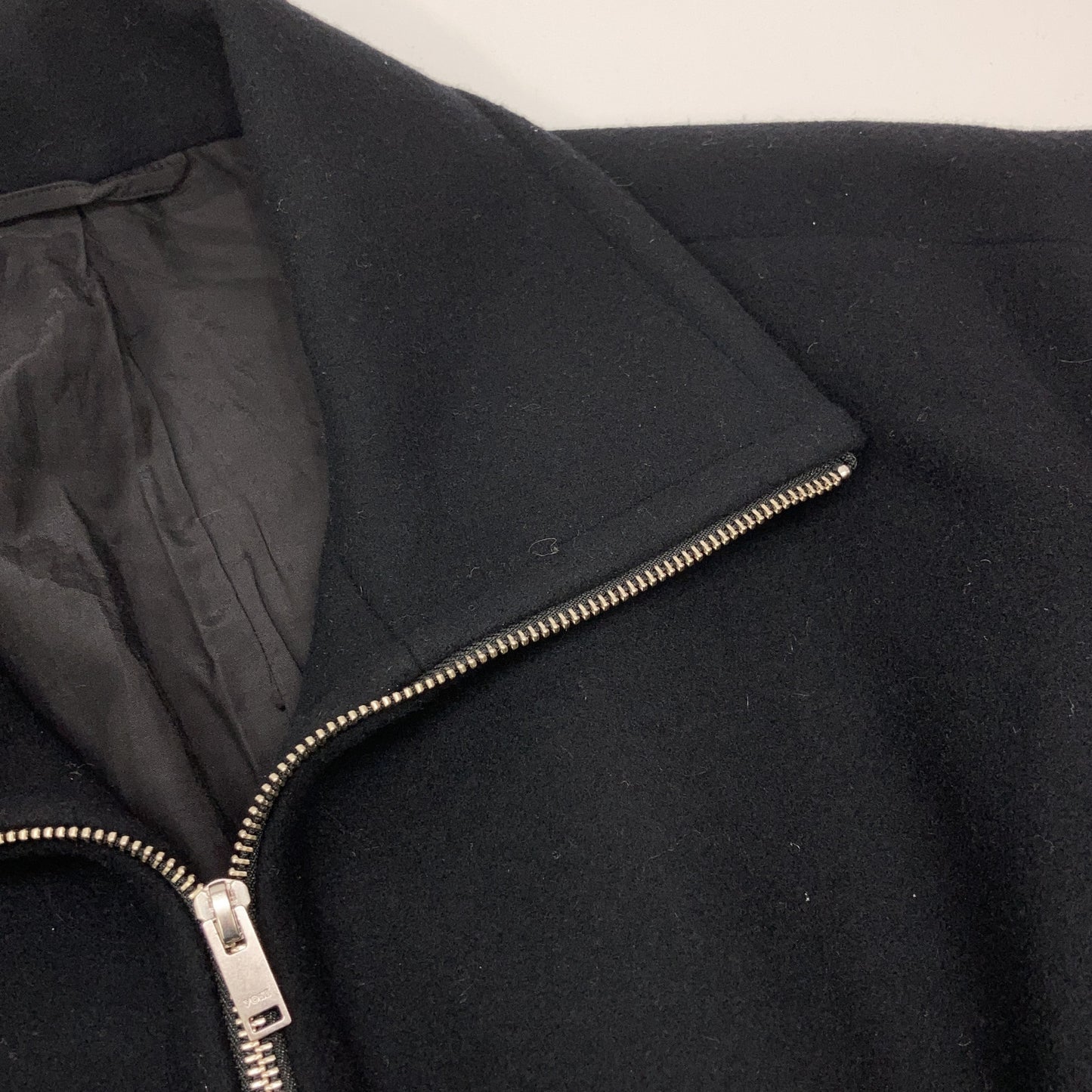 YOAK FW25 Navy Melton Stand Collar Zip Blouson Jacket Size 2