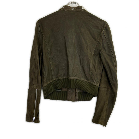 DIESEL Brown Lamb Leather Rider Jacket Size S