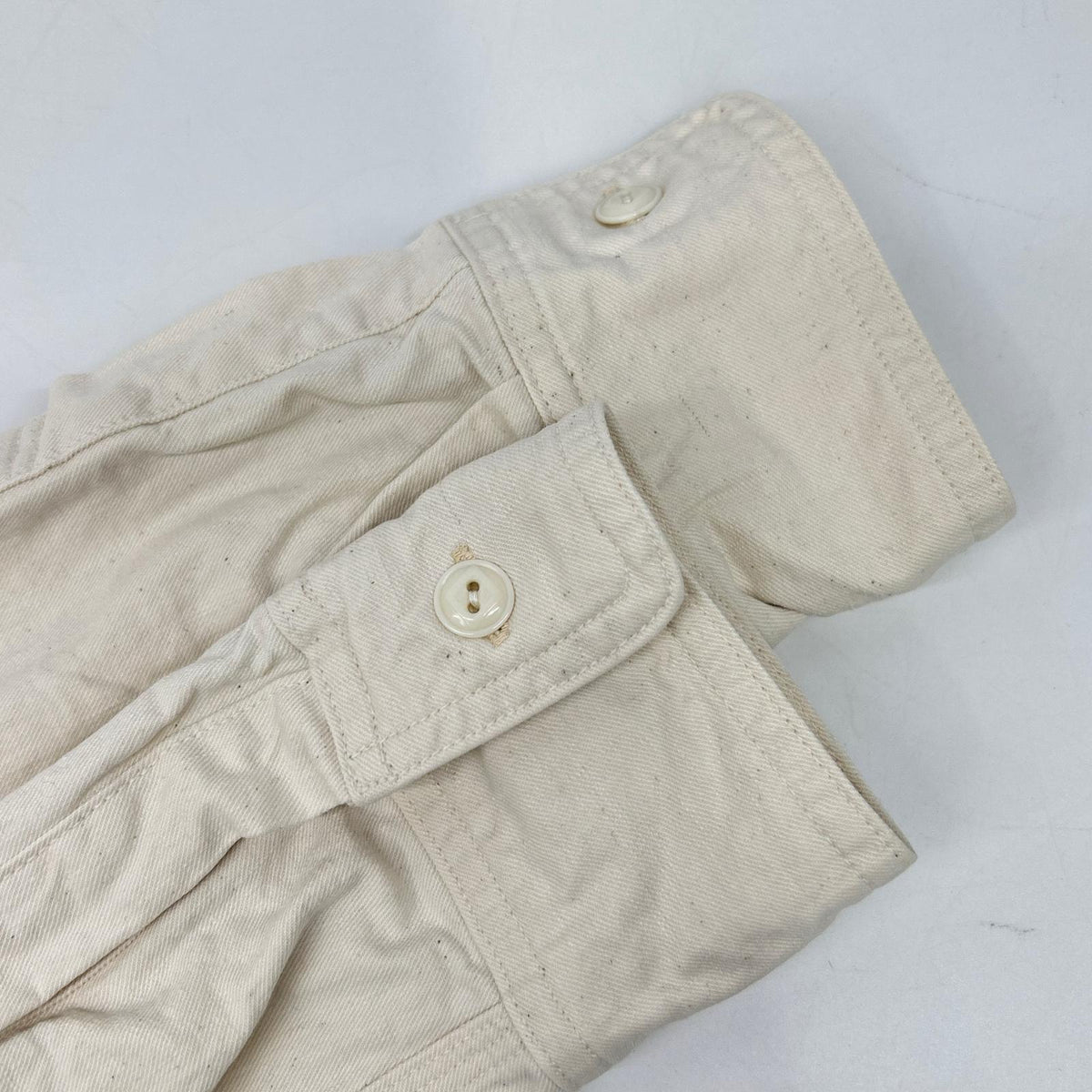 FOB FACTORY Off-White Cotton Work Shirt Size M