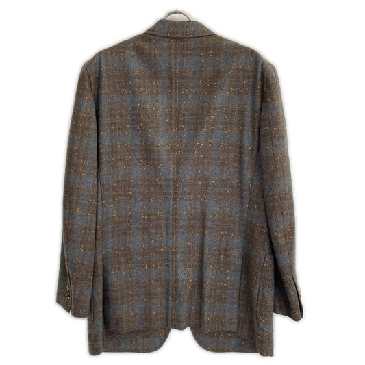 ISAIA CORTINA Wool 3B Dot Check Jacket Gray Size 54