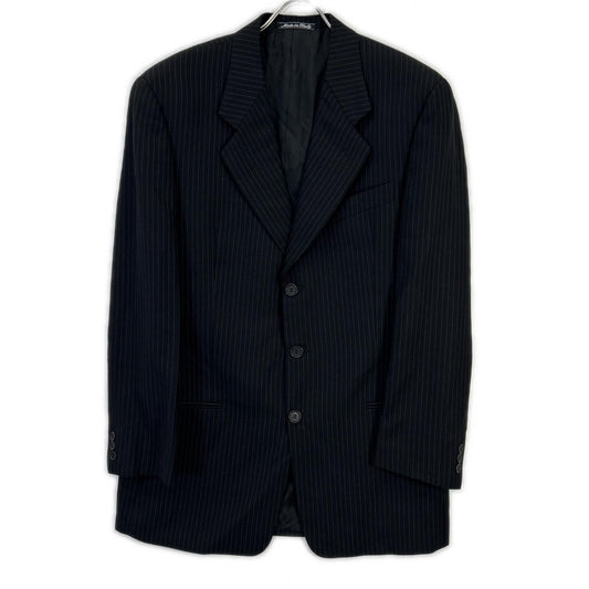 ARMANICOLLEZIONI Black Wool Pinstripe Suit Size 40