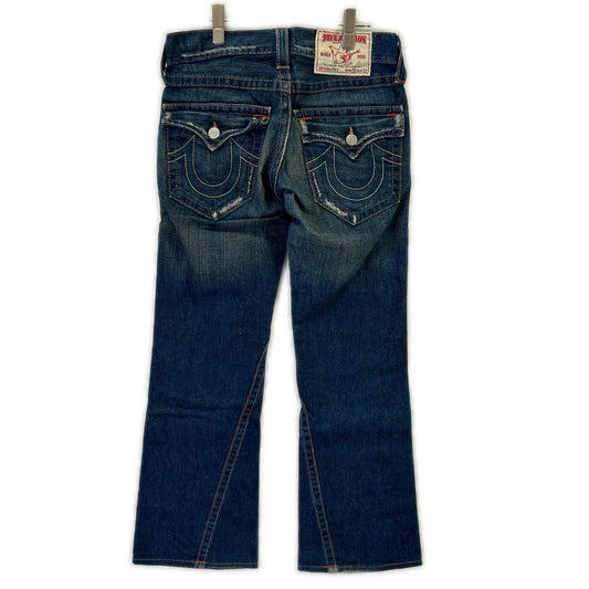 TRUE RELIGION JOEY USA Bootcut Denim Indigo Blue Boots Size 28×33