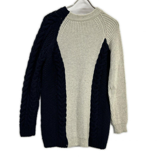 3.1 Phillip Lim Navy/Ivory Cable Knit Sweater Size S