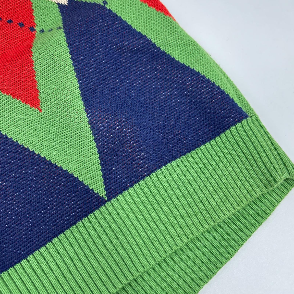 GUCCI 21AW Argyle Knit Vest Green Size M