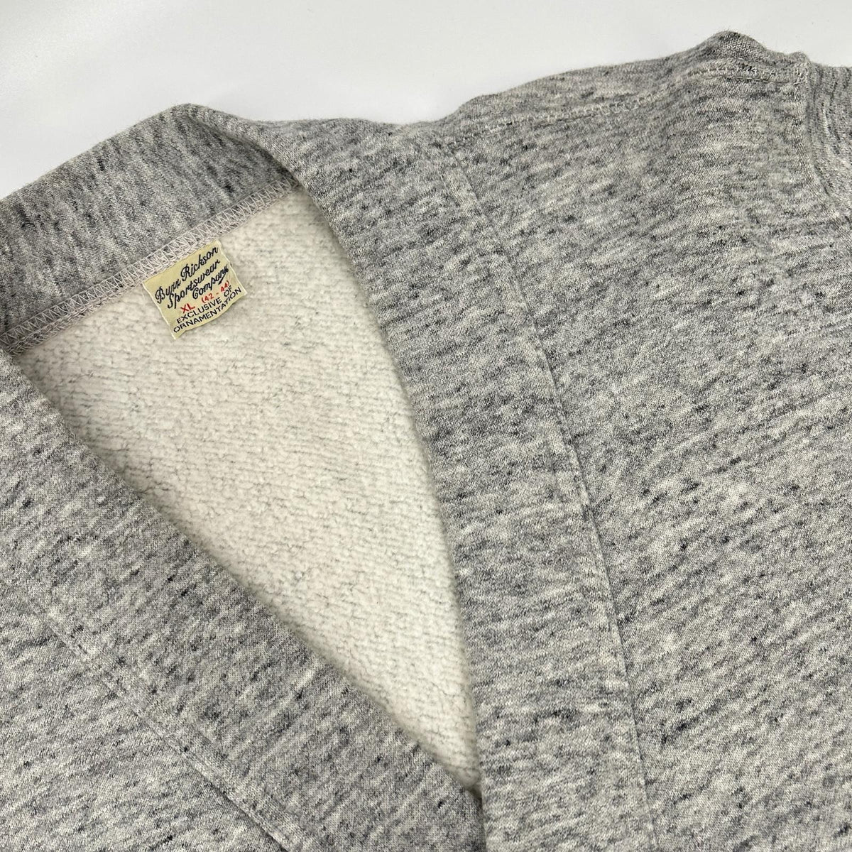 BUZZ RICKSON'S Gray Loopback Lettered Cardigan Size XL