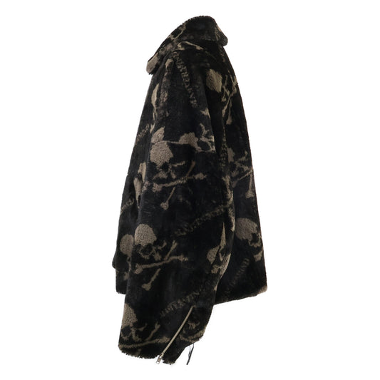 mastermind Skull Faux Fur Zip-Up Jacket Black Size XL
