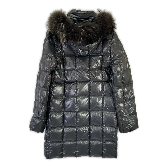 DUVETICA Gray Raccoon Fur Quilted Down Coat Size 48