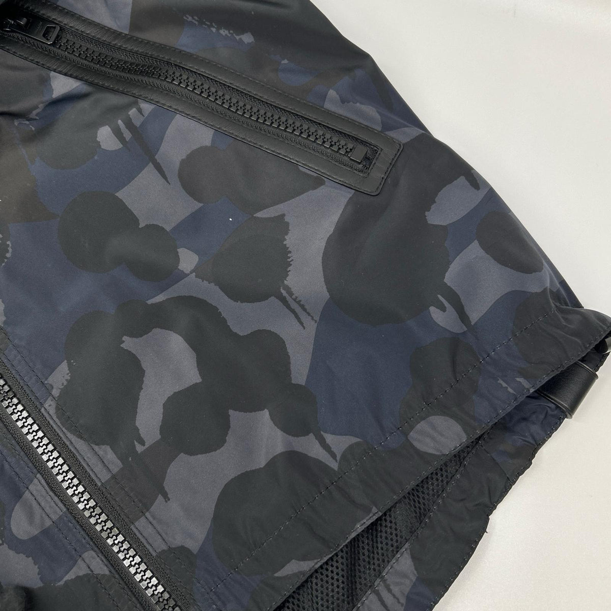 COACH 75815 Camo Polyester Zip Hooded Jacket Navy Size 44