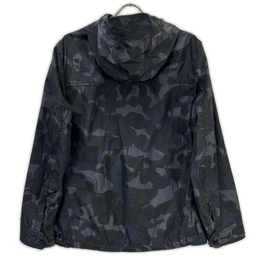 COACH 75815 Camo Polyester Zip Hooded Jacket Navy Size 44