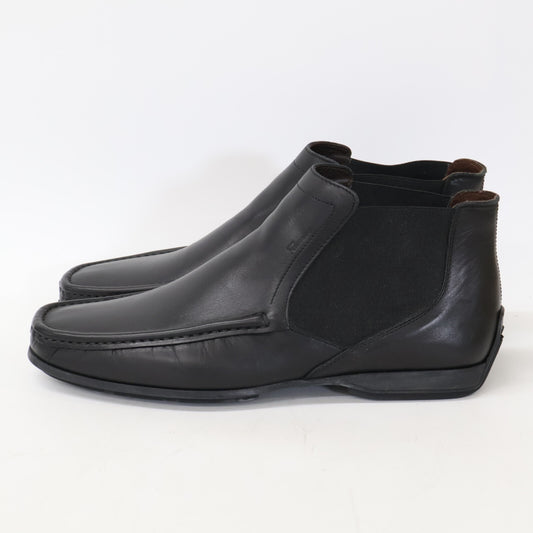 SalvatoreFerragamo Leather Moccasin Boots Black Size 7