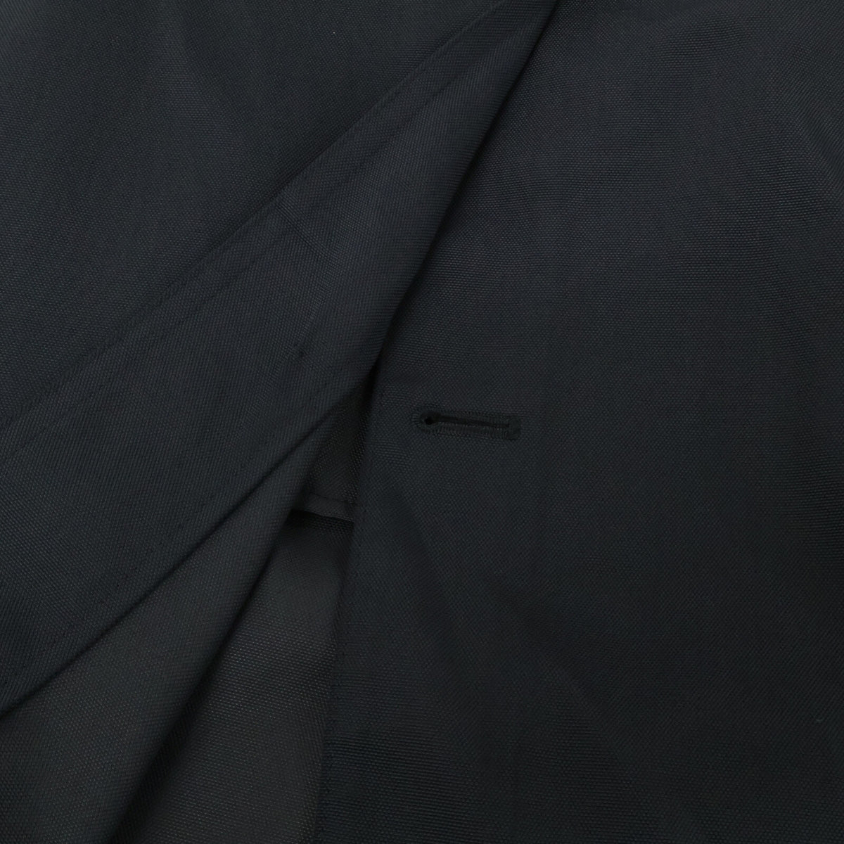 HERMES Black Cotton Nylon Belted Bal Collar Coat Size 50