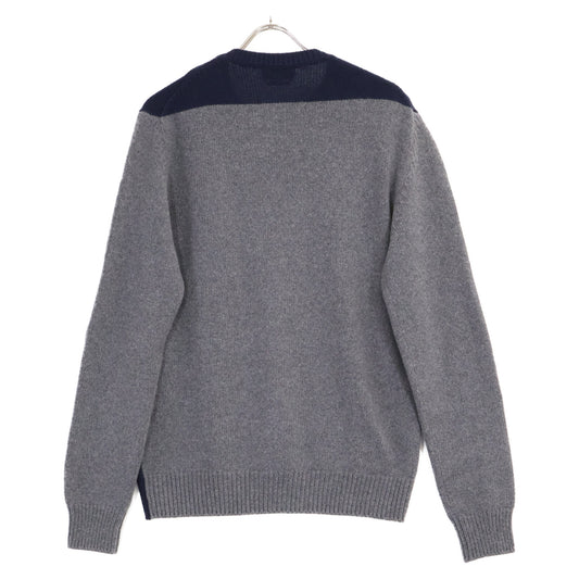 HERMES Navy Bi-Color Cashmere Cotton Sweater Size M