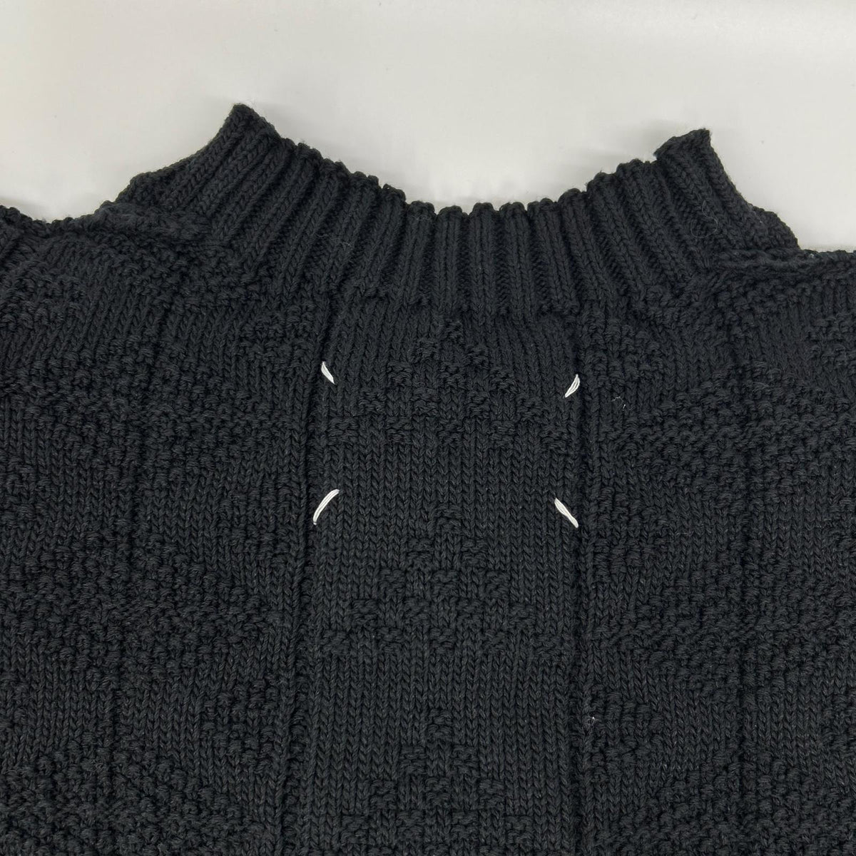Maison Margiela Black Textured Wool Knit Sweater Size S