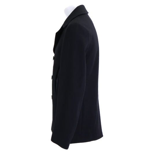 Dior HOMME Kris Era Wool Engraved Peacoat Black Coat Size 44