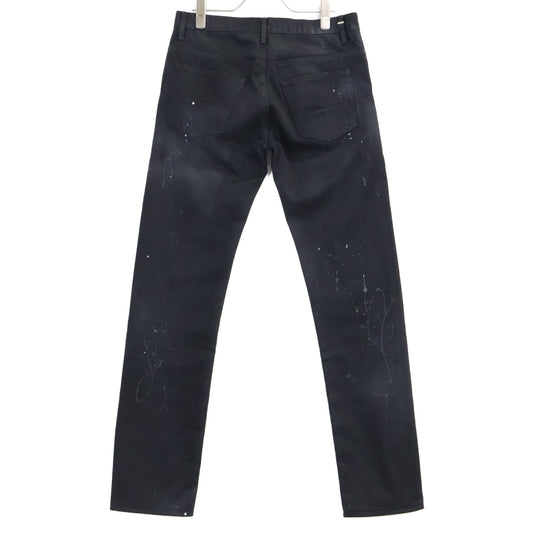 Dior HOMME Painted Button Fly Slim Pants Black Size 29