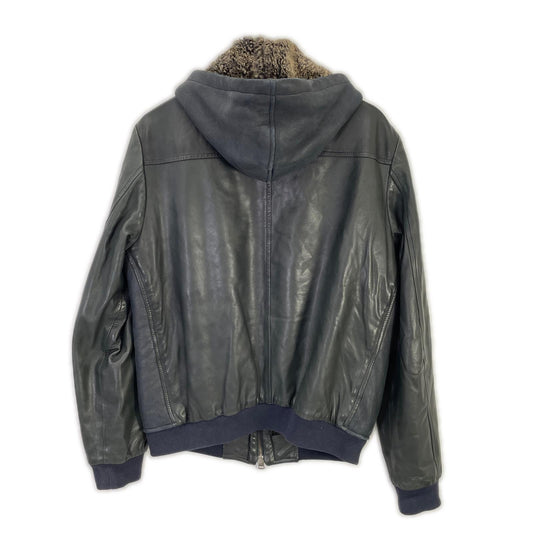 ETRO Black Lamb Leather Lined Jacket Size M