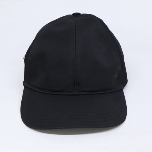 PRADA Re-Nylon Triangle Logo Baseball Cap Black Size L