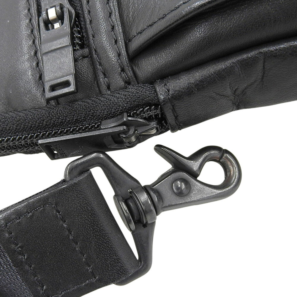 PORTER Amaze Leather Shoulder Bag Black