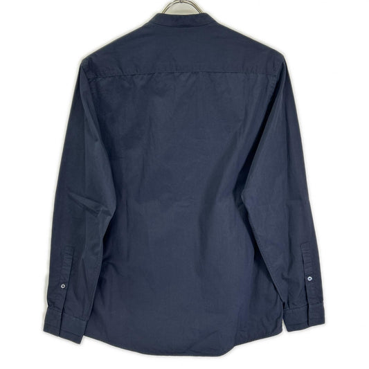 JILSANDER Navy Cotton Band Collar Shirt Size 37/14/1/2