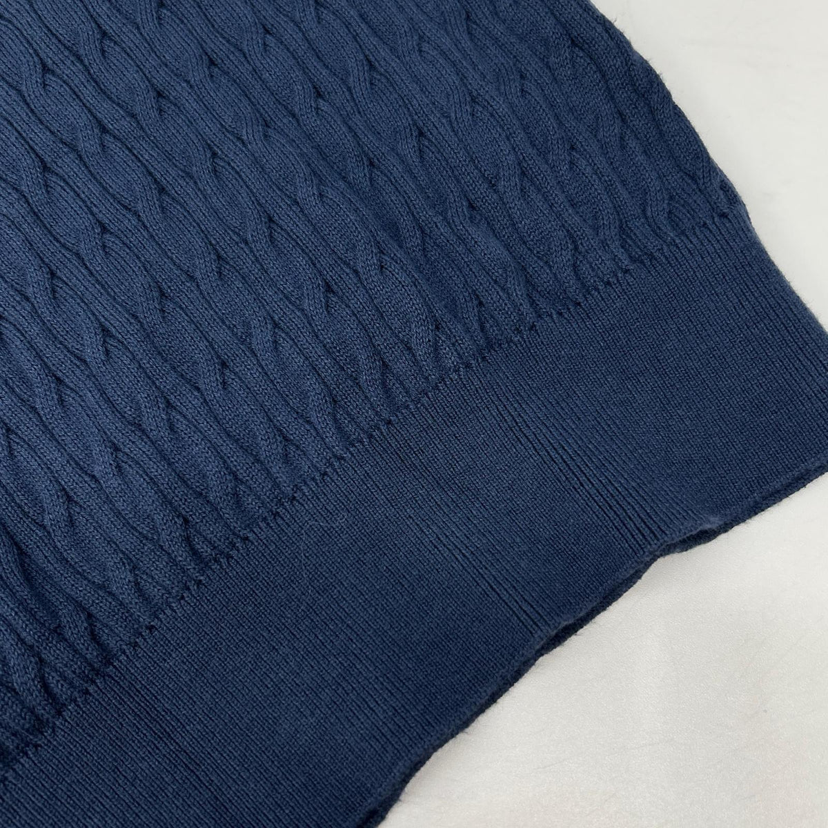 TOMORROWLAND PILGRIM Blue Cotton Silk Cable Knit Polo Size S