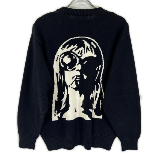 HYSTERIC GLAMOUR Black Cotton "THE BAD Knit Sweater Size S