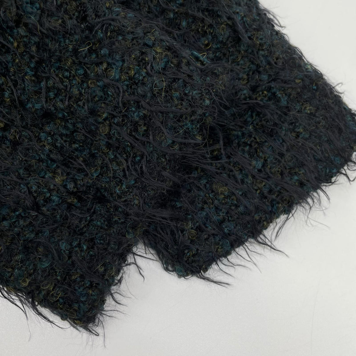 SLOW GUN Black Tweed Fur Long Coat Size 2