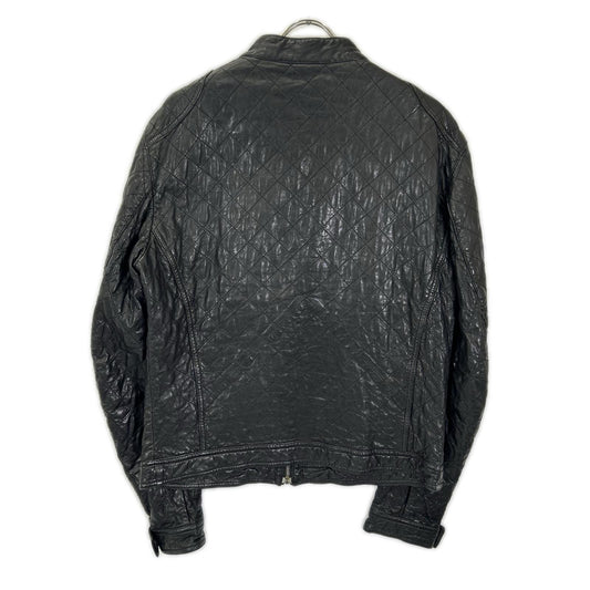 DOLCE&GABBANA G9Q30L Lamb Leather Jacket Black Size 52