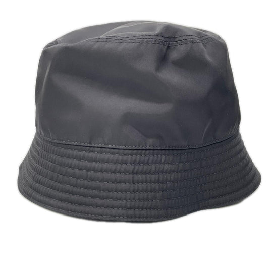 PRADA Black Triangle Logo Nylon Bucket Hat Size M