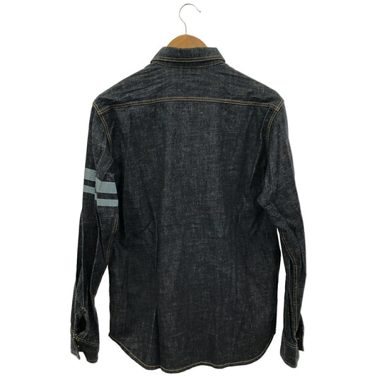 Momotaro Jeans Indigo Metal Button Denim Work Shirt Size 40