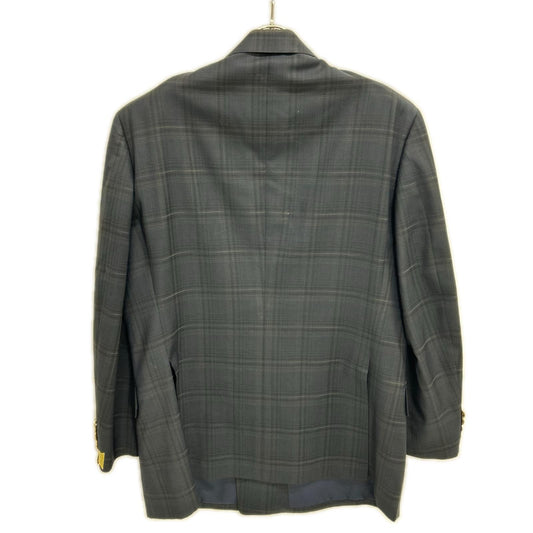 Burberry's Navy Check Wool Mohair Breasted Blazer Jacket Size AB5